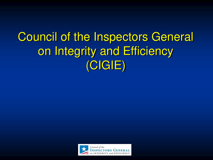 council of the inspectors general on integrity and