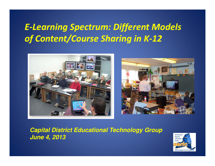 e learning spectrum different models of content course