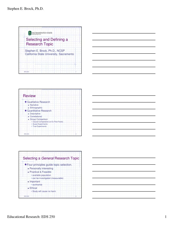 selecting and defining a research topic
