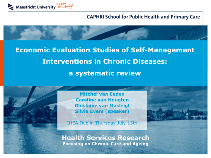 economic evaluation studies of self management
