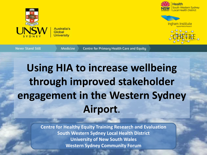 using hia to increase wellbeing through improved