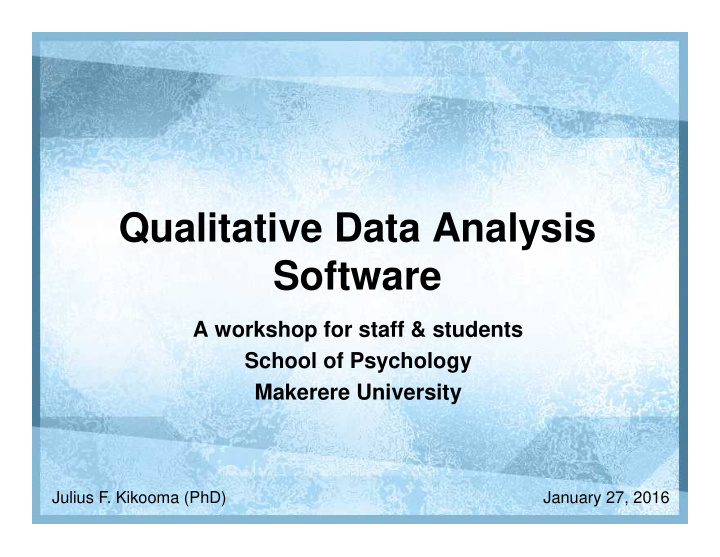 qualitative data analysis software