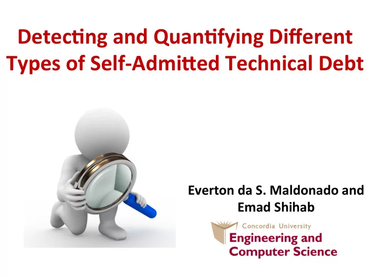 detec ng and quan fying different types of self admi ed