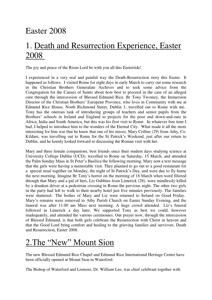 easter 2008 1 death and resurrection experience easter
