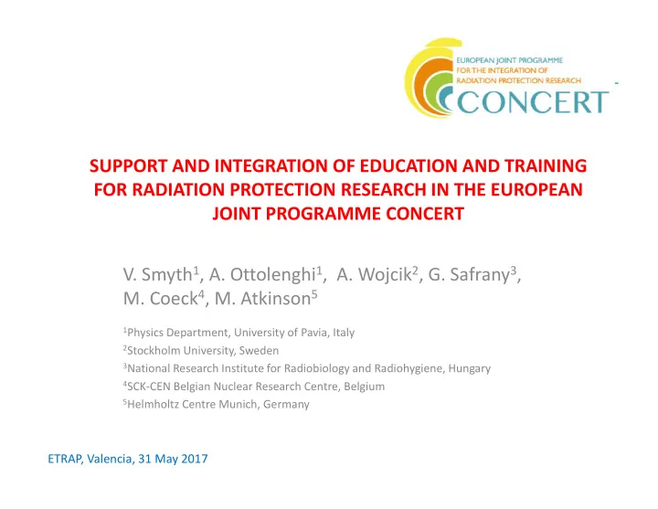 support and integration of education and training for
