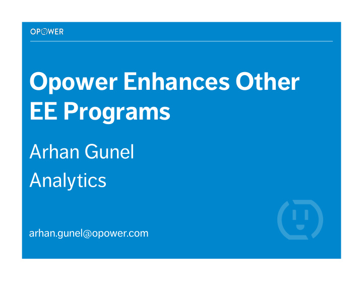 opower enhances other ee programs