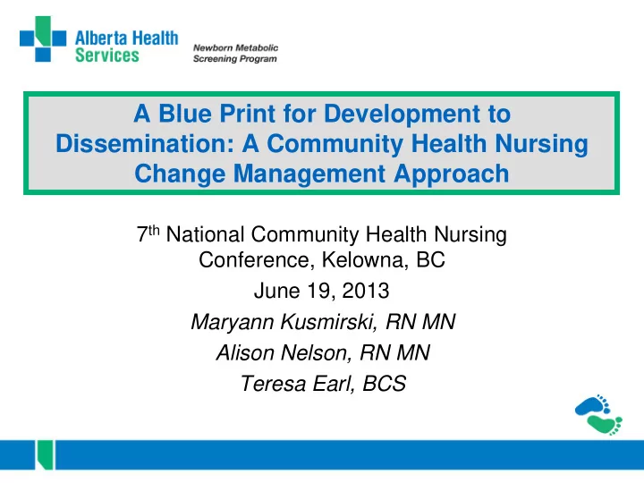 a blue print for development to dissemination a community