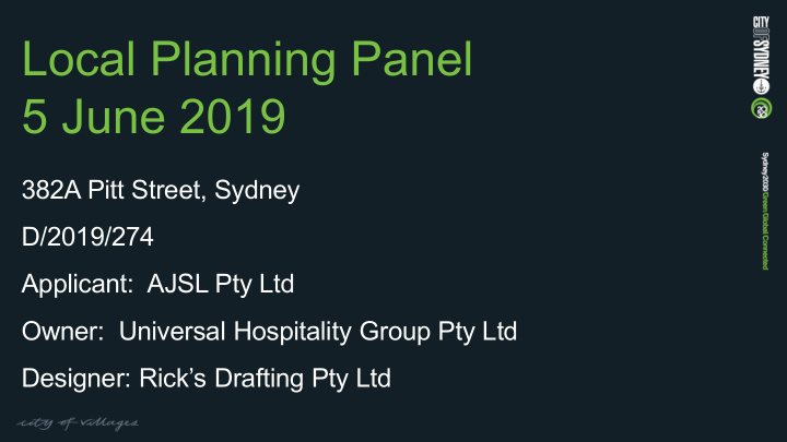 local planning panel 5 june 2019