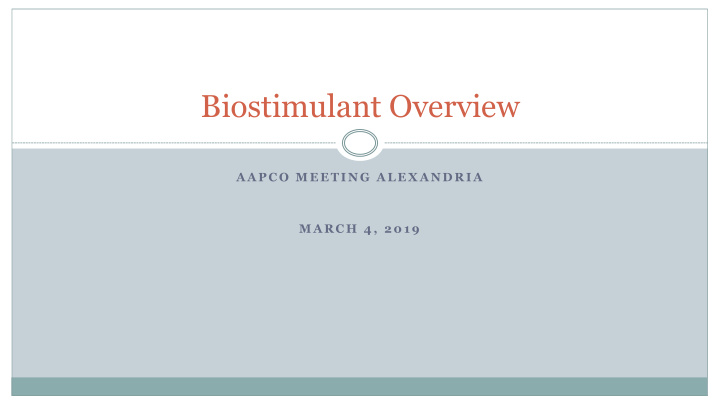 biostimulant overview