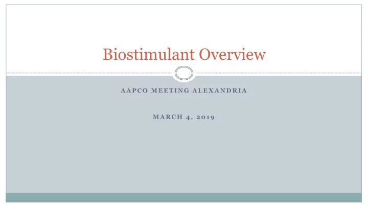 biostimulant overview