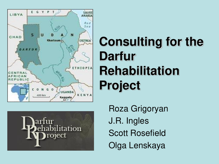 consulting for the darfur rehabilitation project