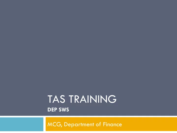 tas training