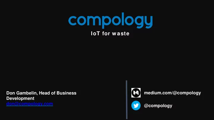 iot for w aste