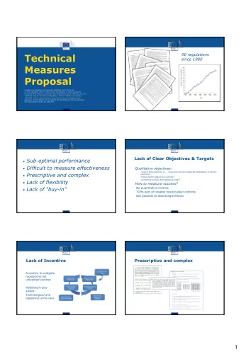 Technical  since 1980  Measures  Proposal  Proposal for a Regulation of the European Parliament and