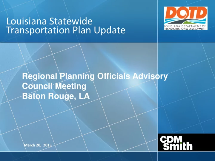 louisiana statewide transportation plan update
