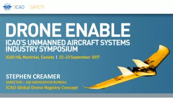 STEPHEN CREAMER DIRECTOR  AIR NAVIGATION BUREAU  ICAO Global Drone Registry Concept  The