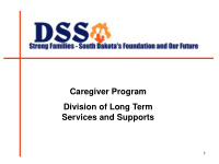caregiver program division of long term services and