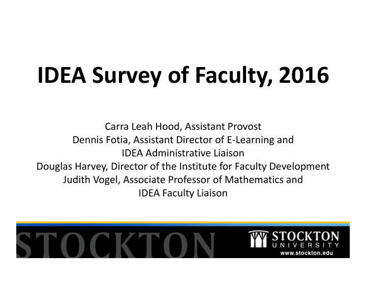 idea survey of faculty 2016