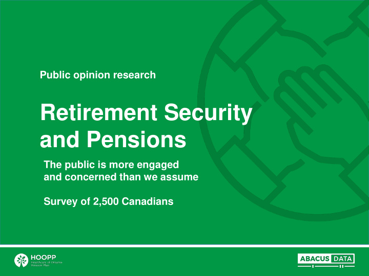 and pensions