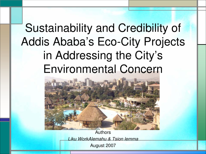 sustainability and credibility of addis ababa s eco city