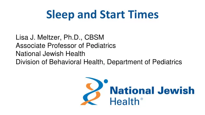 sleep and start times