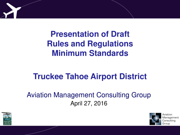 minimum standards truckee tahoe airport district
