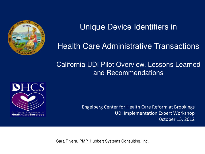 unique device identifiers in health care administrative