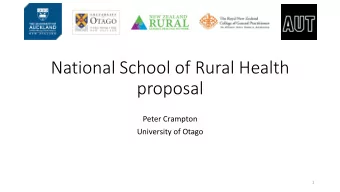 proposal  Peter Crampton  University of Otago  1  Outline  The problem  The proposed solution