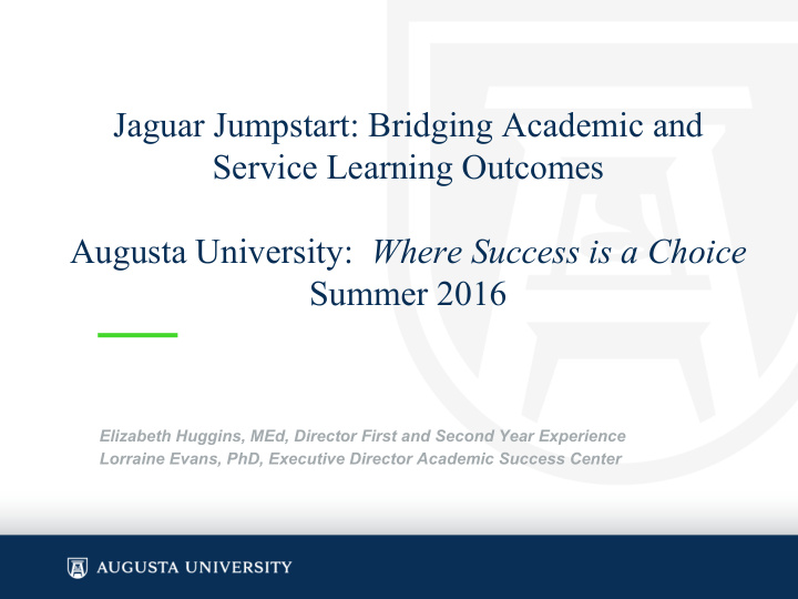 jaguar jumpstart bridging academic and service learning