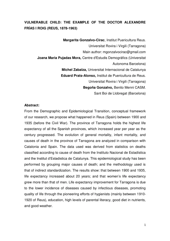 vulnerable child the example of the doctor alexandre fr