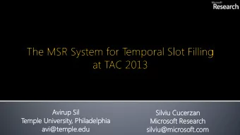 T  emp  mple  e Univer  versi  sity,  , Philadel  ladelphi  phia  Micr  croso  soft Re  Rese  sear