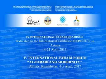 dedicated to the International exhibition EXPO-2017 in  Astana  4-21 April 2017  IV INTERNATIONAL
