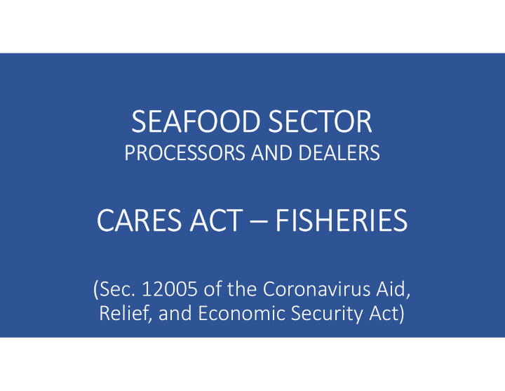seafood sector