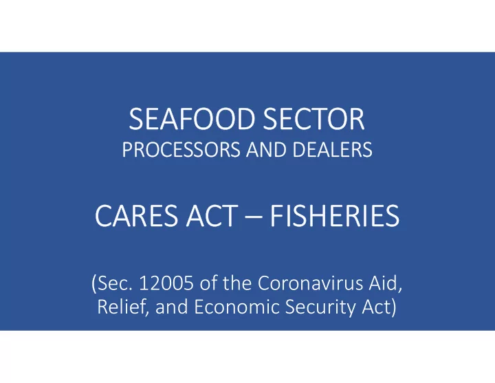 seafood sector