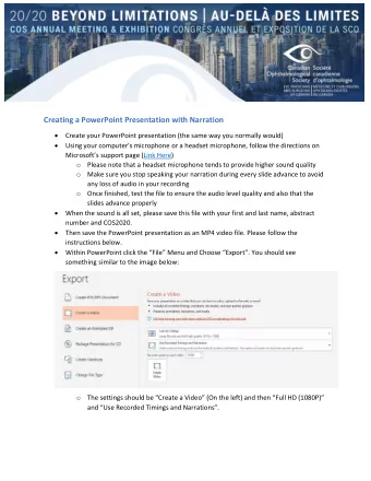 Creating a PowerPoint Presentation with Narration  Create your PowerPoint presentation (the same