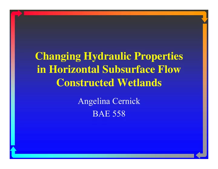 ch changing hydraulic properties i h d li p i in