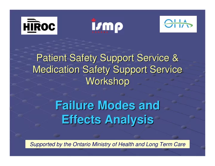 failure modes and failure modes and effects analysis