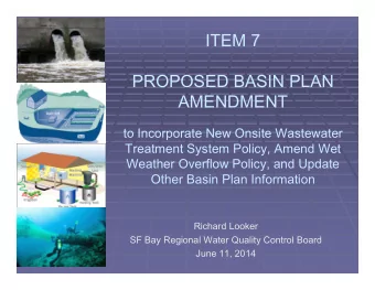 ITEM 7  PROPOSED BASIN PLAN  AMENDMENT  to Incorporate New Onsite Wastewater  Treatment System