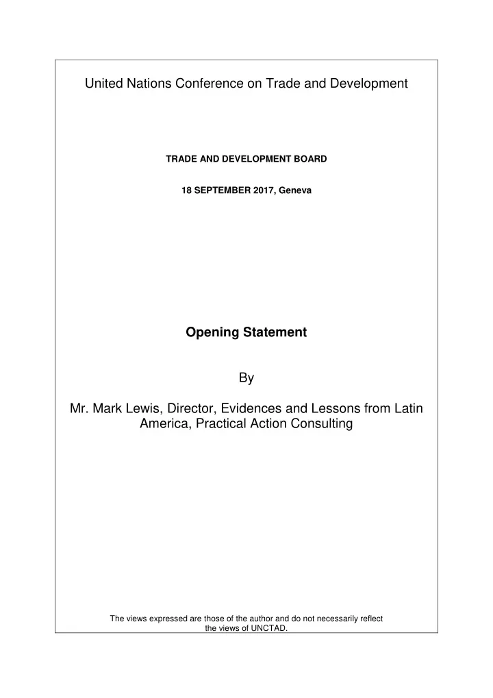 united nations conference on trade and development