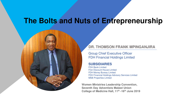 the bolts and nuts of entrepreneurship