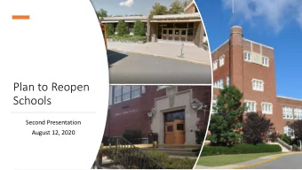 Schools  Second Presentation  August 12, 2020  Governors Parameters to Reopen  Schools on Long