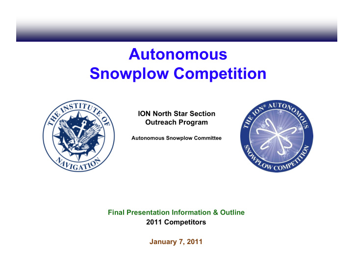 autonomous snowplow competition