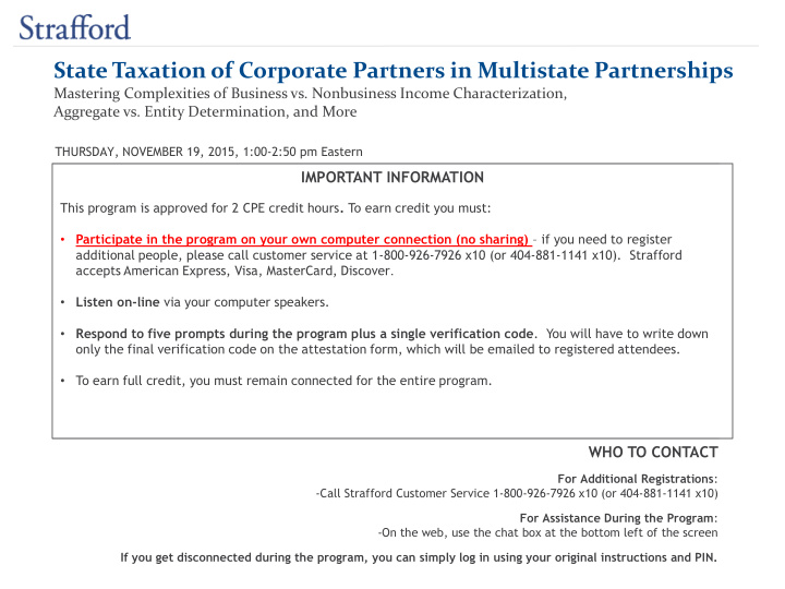state taxation of corporate partners in multistate