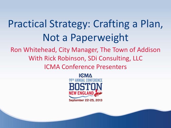 practical strategy crafting a plan not a paperweight