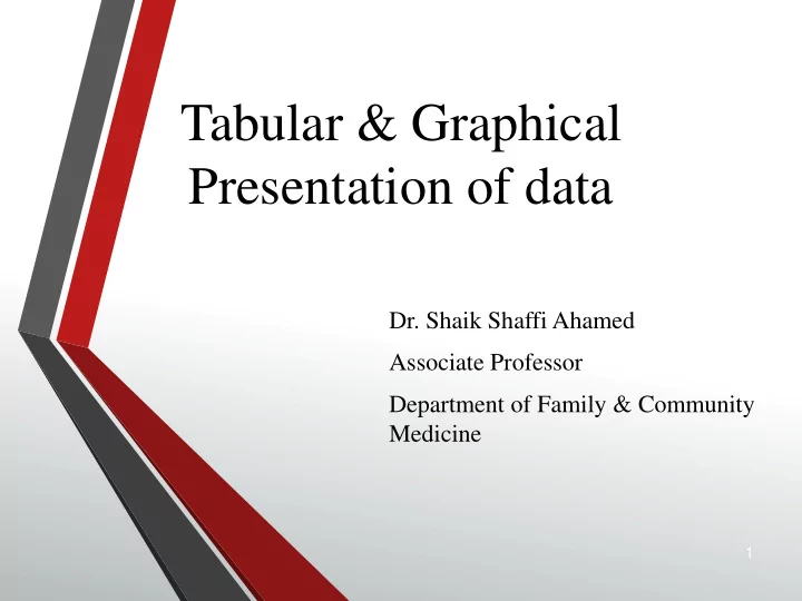 tabular graphical presentation of data