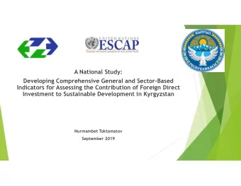 A National Study:  Developing Comprehensive General and Sector-Based  Indicators for Assessing the