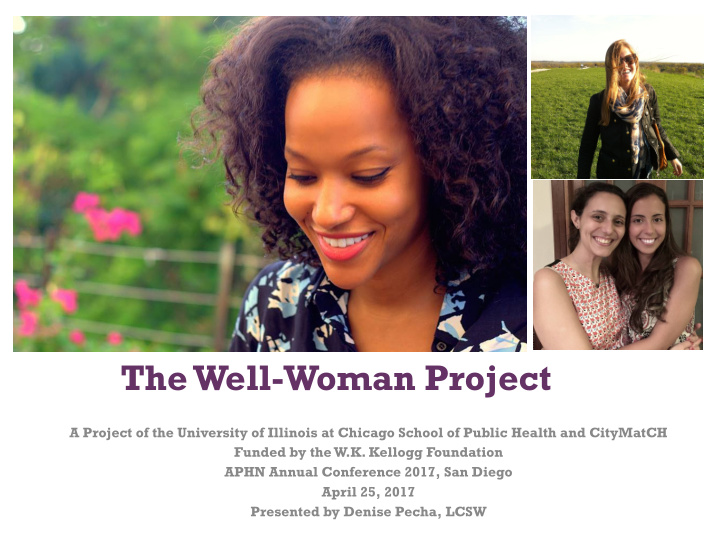 the well woman project a project of the university of