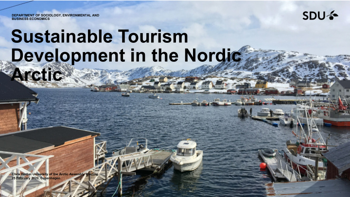 sustainable tourism development in the nordic arctic