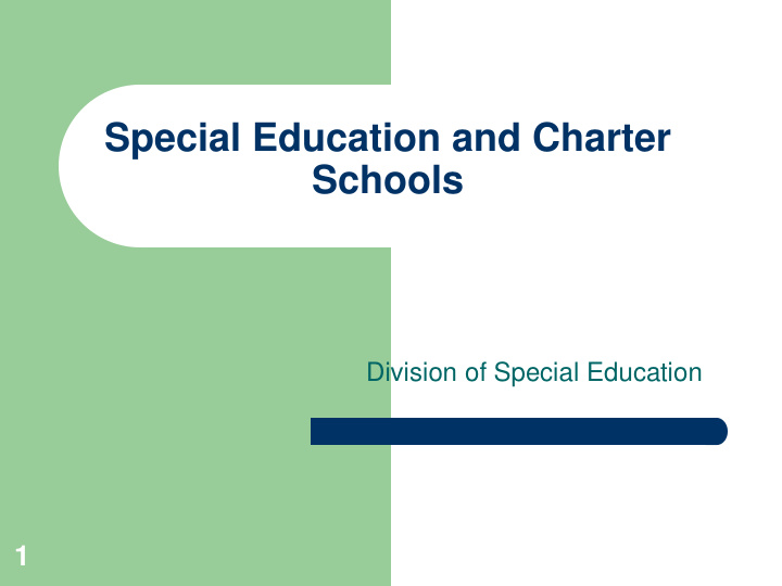 special education and charter schools
