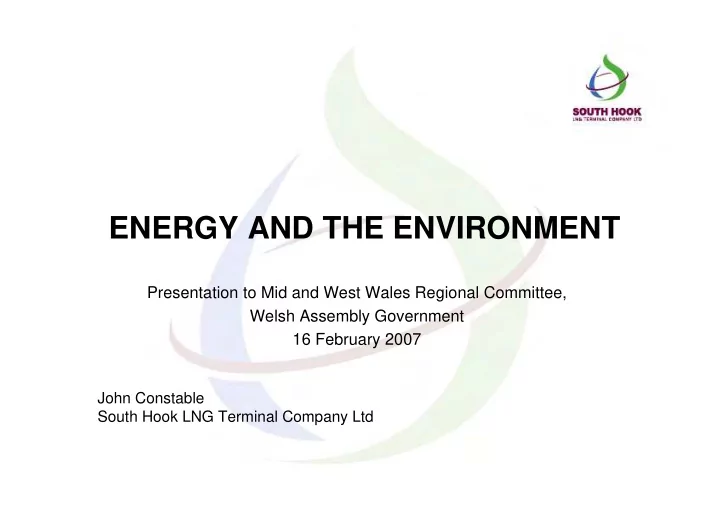 energy and the environment
